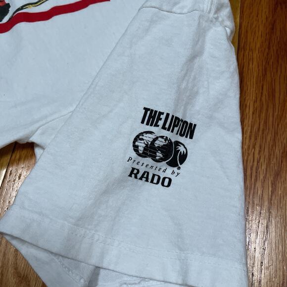 Vintage Agassi vs Sampras Nike Lipton Tennis T Shirt 90s Medium Made in USA - Picture 6 of 9